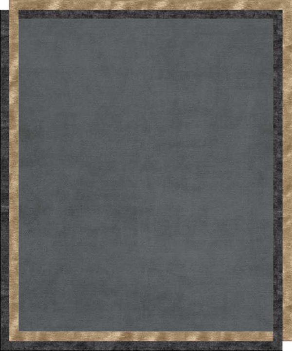 Tappeto contemporaneo Arazi Home collezione Border azzurro con motivi decorativi a cornici oro e blu