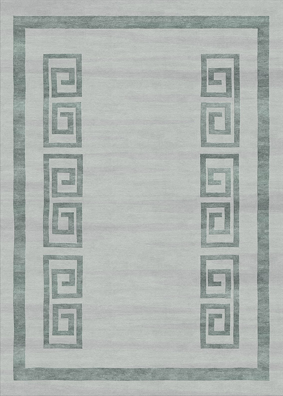Tappeto contemporaneo Artorient della collezione Atzeca Arazi Home, grigio con decorazione etnica a greche grigie