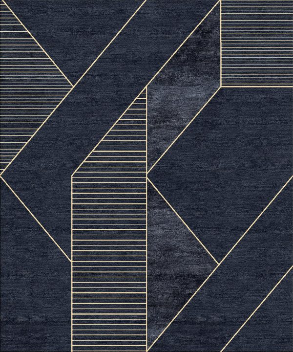 tappeto moderno arazi home collezione contemporanea essential lines blu e oro