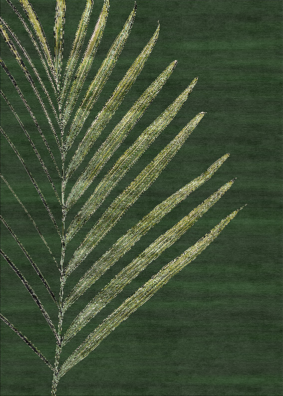 Tappeto contemporaneo Artorient della collezione Leaves Arazi Home, verde scuro con foglia pi&ugrave; chiara