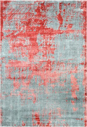 Tappeto contemporaneo Oxid con sfumature grigie e rosse della collezione Artorient Arazi Home
