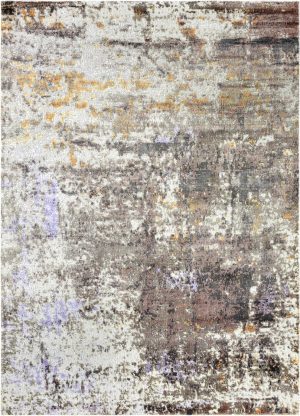 Tappeto contemporaneo Oxid con sfumature marroni, argento e grigie della collezione Artorient Arazi Home